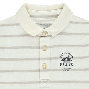 Polo manches longues rayé à prints pour garçon 