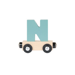 Lettre "N" wagon en bois - vert 