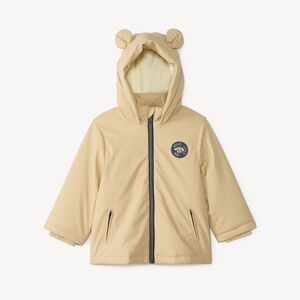 Parka gomme bébé garçon doublée micropolaire à capuche à oreilles 