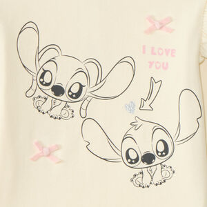 T-shirt manches longues bébé fille print Stitch et Angel 