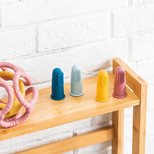 Lot de 2 brosses à dents en silicone - Bleu 