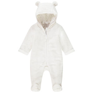 Combi-pilote en sherpa rose pour bébé fille 