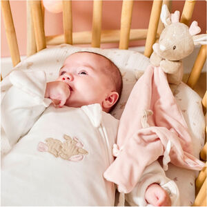Doudou - biche - Fanfan - Rose - 27x27 cm  
