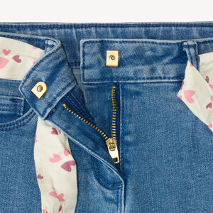 Jean slim fille avec ceinture en tissu 