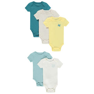 Lot de 5 bodies manches courtes printés pour bébé garçon 