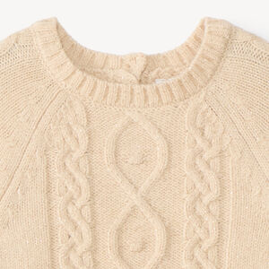 Pull poncho bébé fille tricot torsadé 