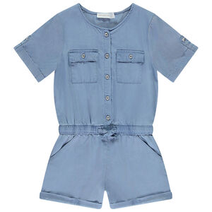 Combishort en sergé uni pour fille 