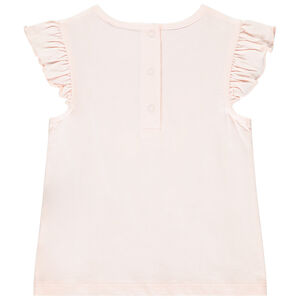 T-shirt manches courtes à motif pailleté fluo pour bébé fille 