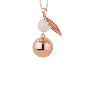 Bola de grossesse avec perle et feuille rose gold 