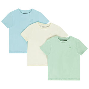 Lot de 3 t-shirts manches courtes unis avec print pour garçon  