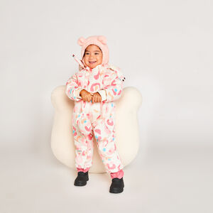 Cagoule ludique en sherpa uni pour bébé fille 