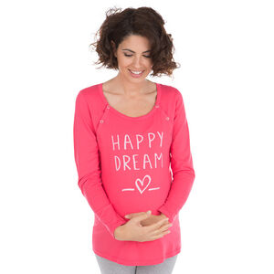 Tee-shirt homewear de grossesse et d'allaitement 