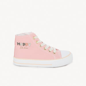 Chaussures en toile montante à zip et lacets fantaisie fille 