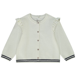 Gilet en tricot fantaisie avec volants pour bébé fille 