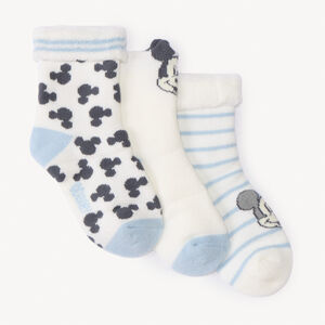 Lot de 3 paires de chaussettes à bouclettes Mickey Disney pour bébé garçon 