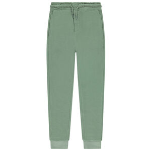 Pantalon de jogging uni vert en maille nid d'abeille pour garçon  