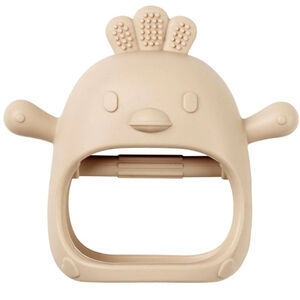 Hochet moufle de dentition en silicone - Poule - Argile 