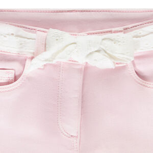 Short effet jean avec ceinture en broderie anglaise pour fille 