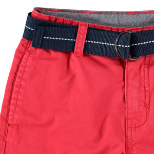 Bermuda en toile avec ceinture tissée amovible pour garçon 