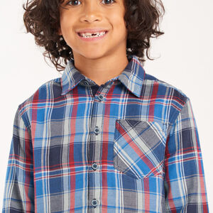 Chemise manches longues garçon à carreaux 