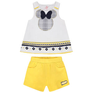 Ensemble avec tunique sans manches Minnie Disney et short jaune 