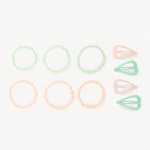 Lot de 4 barrettes + 6 élastiques fantaisie pour fille  