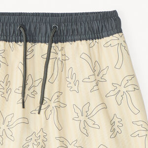 Short de bain à rayures avec imprimé palmier pour garçon 