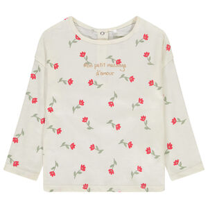 T-shirt manches longues oversize imprimé fleurs pour bébé fille 