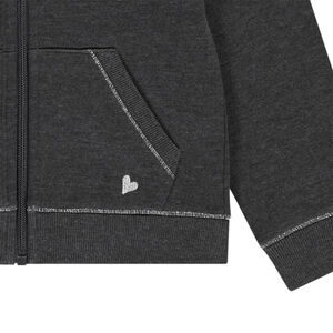 Gilet à capuche en molleton uni pour fille 