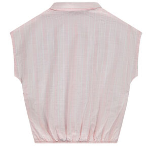 Chemise manches courtes rayée à nouer fille 