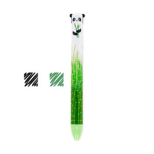Stylo à bille 2 couleurs noir/vert Click&Clack panda 