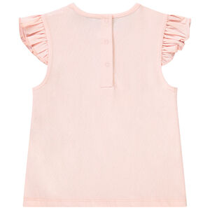 T-shirt manches courtes volantées en jersey avec print pour bébé fille 