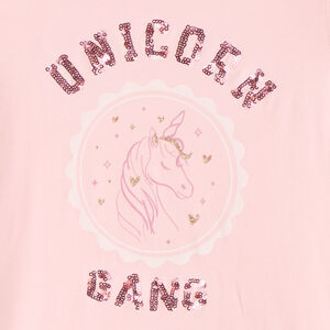 T-shirt manches courtes printé à sequins pour fille 
