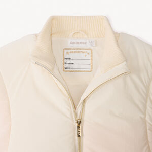 Doudoune et toile et tricot à col montant pour fille  