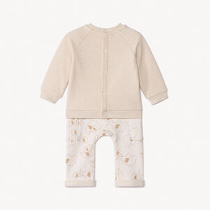 Ensemble 2 pièces molleton motifs éléphants pour bébé 