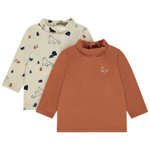 Lot de 2 sous-pulls fantaisie à col roulé pour bébé garçon 