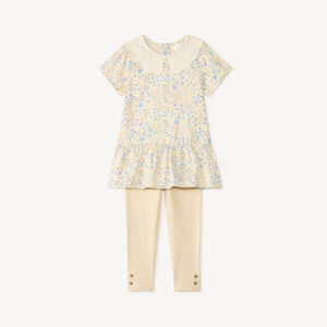 Ensemble 2 pièces tunique + legging fleuris pour bébé fille 