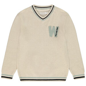 Pull en tricot fantaisie avec patch pour garçon 