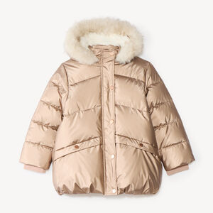 Doudoune grand froid fille doublée sherpa à capuche 