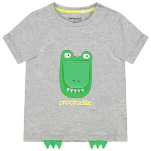 T-shirt manches courtes en coton à animal printé 