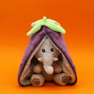 Peluche Flipetz 2 en 1 Velvet l'éléphant/aubergine 