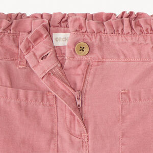 Pantalon en toile à taille élastiquée pour fille 