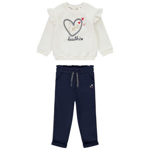 Ensemble 2 pièces sweat et jogging print coeurs pour bébé fille 