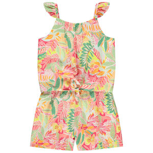 Combi-short sans manches imprimé tropical pour fille  