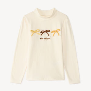 Sous-pull col roulé fille avec nœuds en corde 