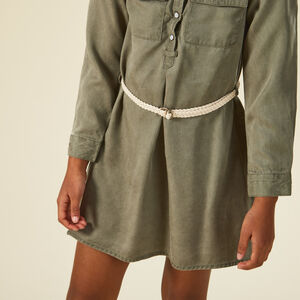 Robe chemise avec ceinture tressée pour fille 