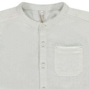 Chemise manches courtes unie à col mao pour bébé garçon 