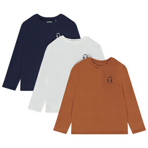 Lot de 3 t-shirts manches longues en jersey print casque pour garçon 