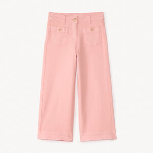 Jean large uni à boutons imitation corne pour fille 