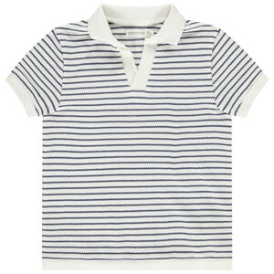 Polo manches courtes à col V et rayures pour garçon  